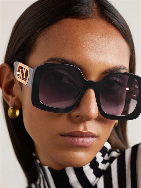 fendi sunglasses black and gold|fendi black square sunglasses.